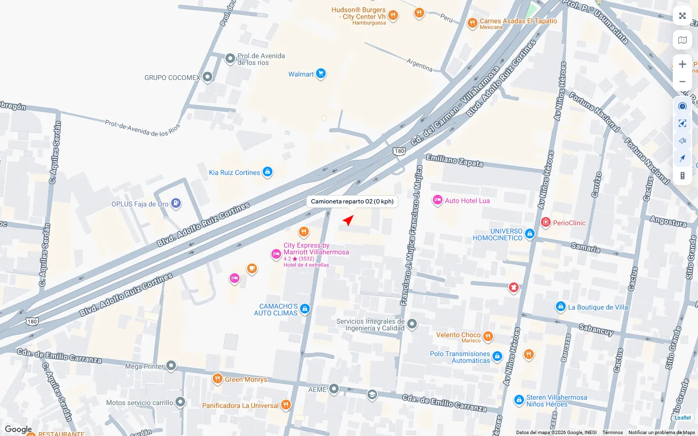 Lo que ve quien abre el enlace: solo el mapa y la unidad compartida